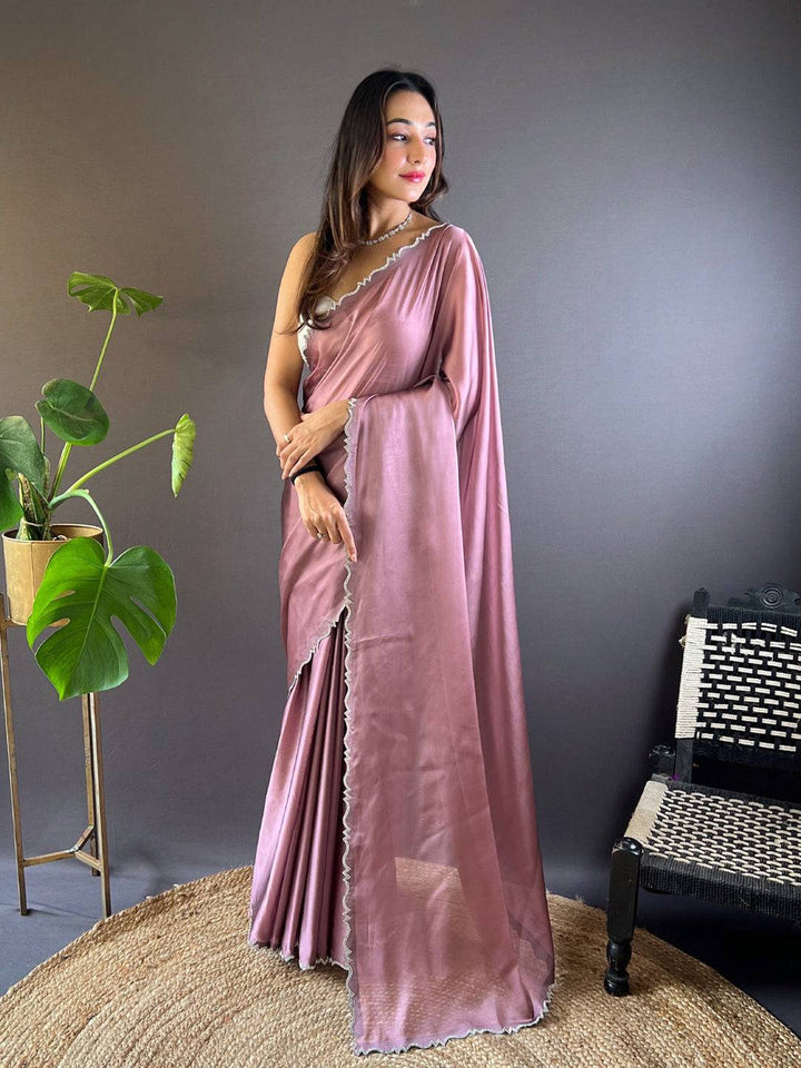 Wedding Wear Peach Color Banarasi Silk Saree
