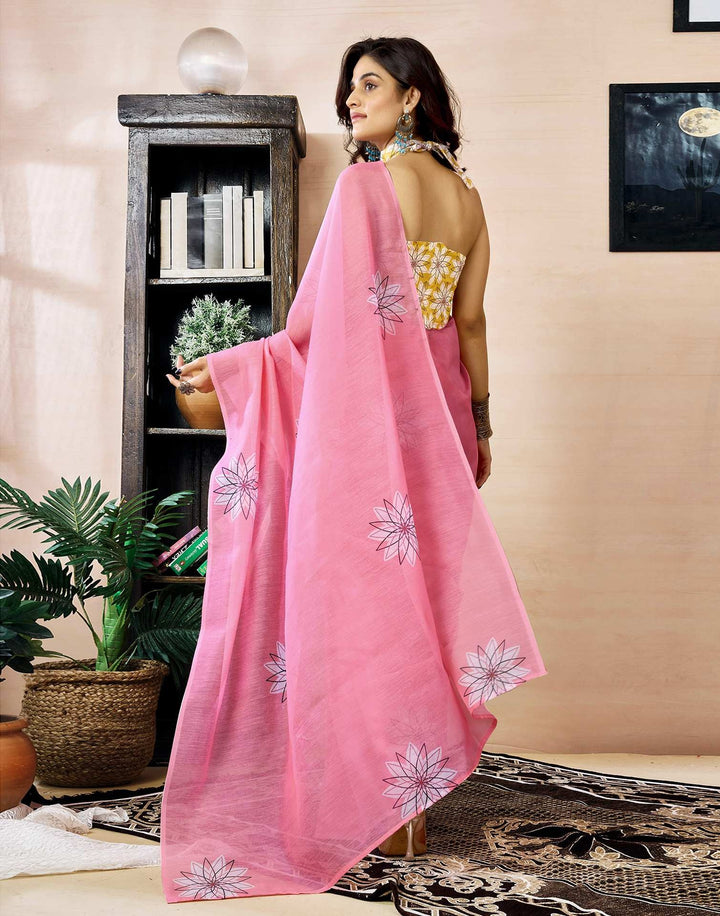 Wedding Wear Pink Color Chanderi Silk Saree