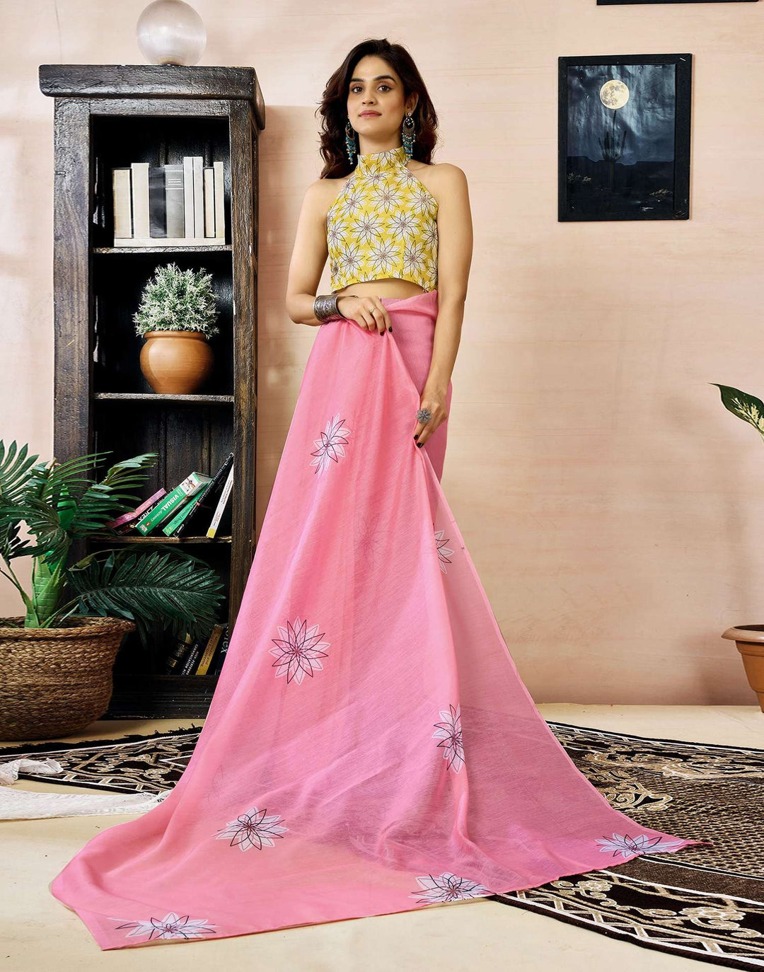 Wedding Wear Pink Color Chanderi Silk Saree