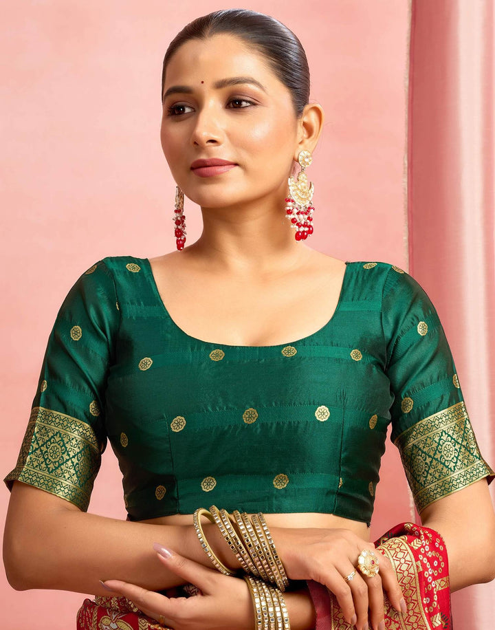 Wedding WearRed Color Banarasi Silk Woven Patola Saree