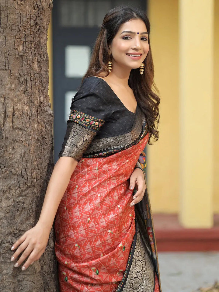 Wedding Wear Red Color Kanjivaram Soft Silk Saree