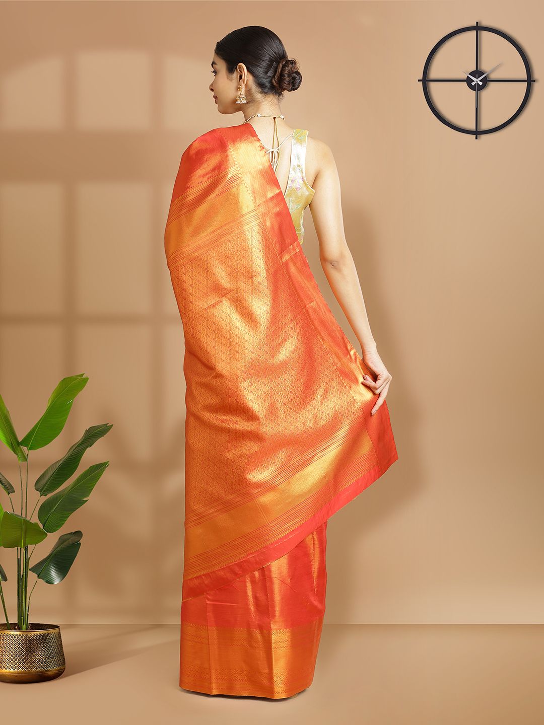 Wedding Wear Red Color Tissue Silk Saree