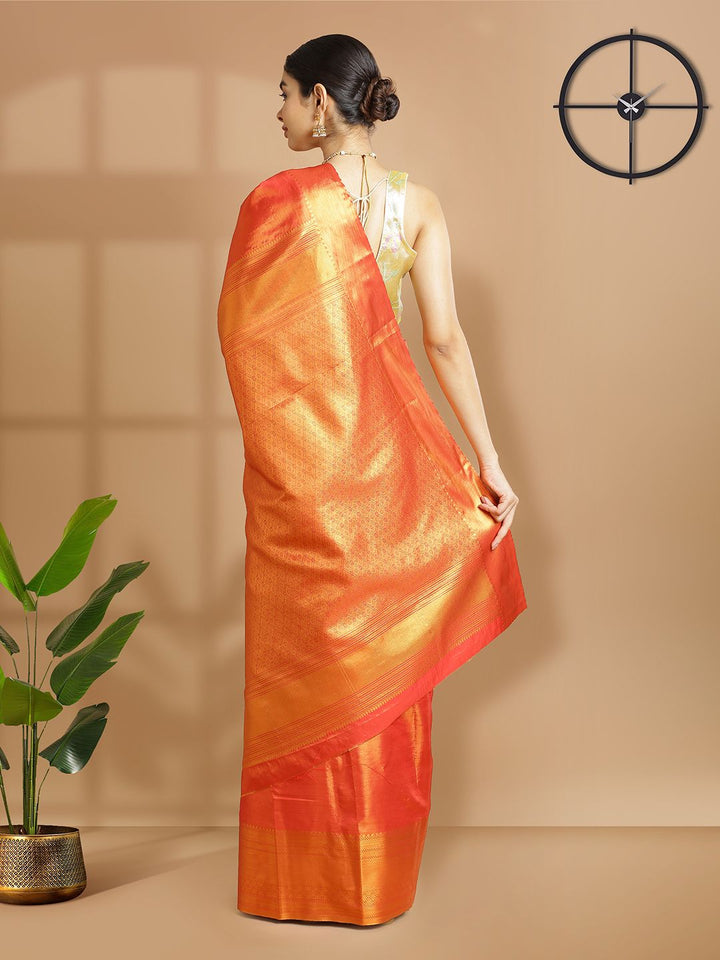 Wedding Wear Red Color Tissue Silk Saree