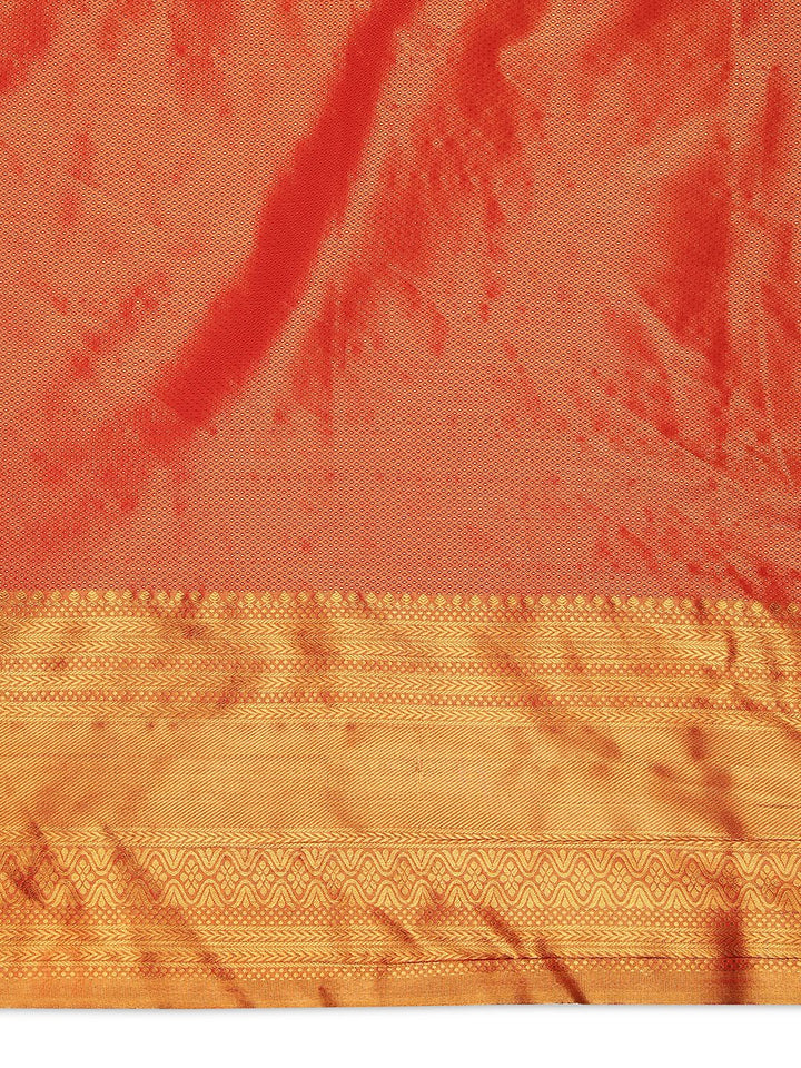 Wedding Wear Red Color Tissue Silk Saree