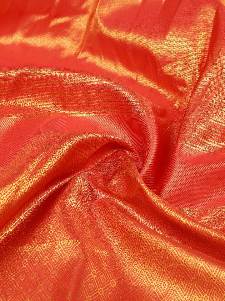 Wedding Wear Red Color Tissue Silk Saree