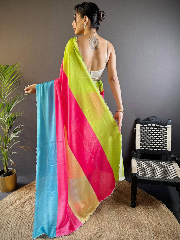 Wedding Wear Vibrant Color Banarasi Soft Silk Saree