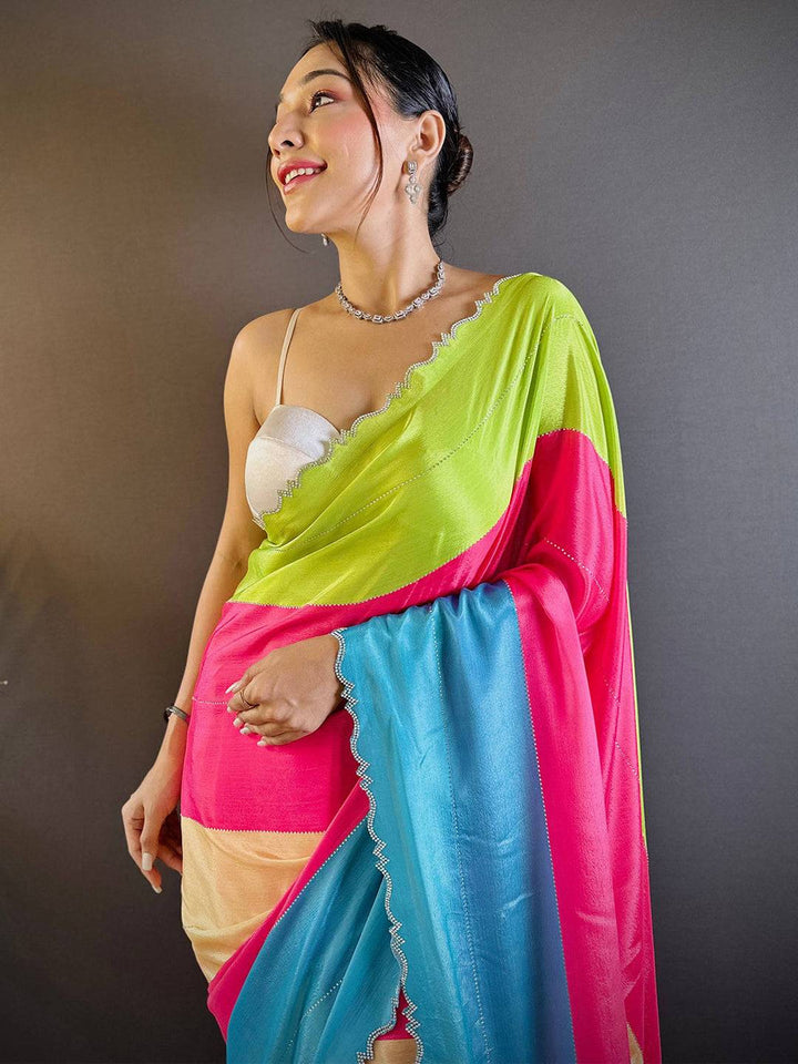 Wedding Wear Vibrant Color Banarasi Soft Silk Saree