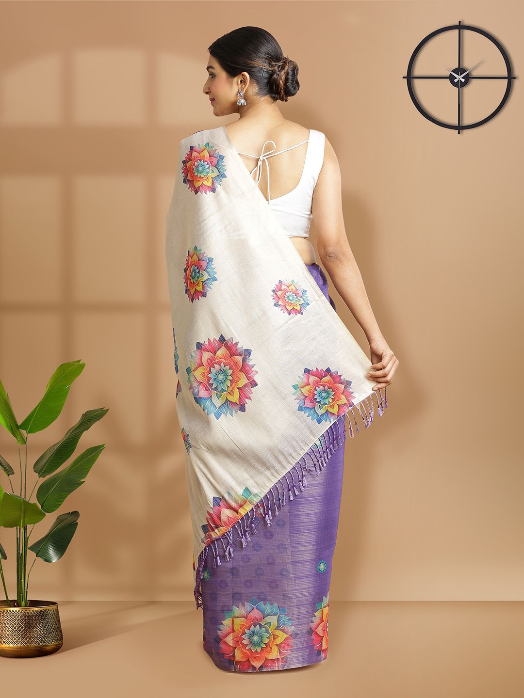Wedding Wear Violet Color Tissue Silk Saree