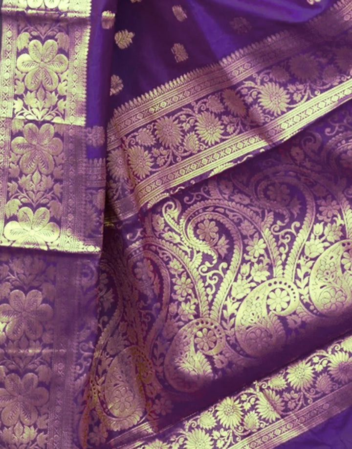 Wedding Wear Wine Color Banarasi Silk Saree