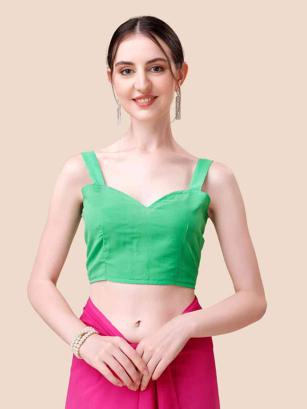 Pink Green Multicolor Ombre Georgette Saree